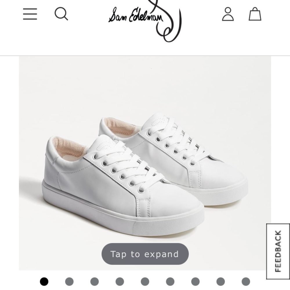 Sam Edelman white leather sneakers